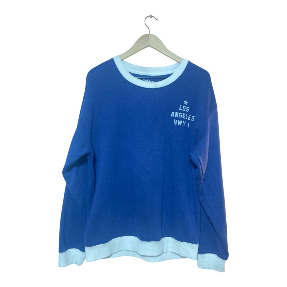 GOLDEN HOUR Oversized Crew Neck Sweatshirt Blue | M